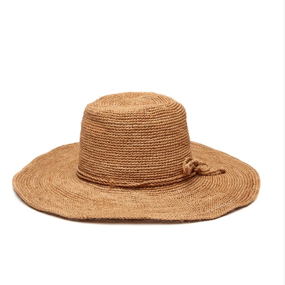 NWT Mar y Sol Grace Raffia Crocheted Sun Hat Sand Brown Tan - Picture 4 of 8